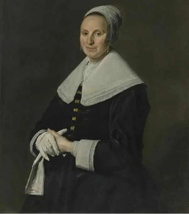 Portrait d'une femme avec des gants - Frans Hals image 1 reproduction artisanale de tableau