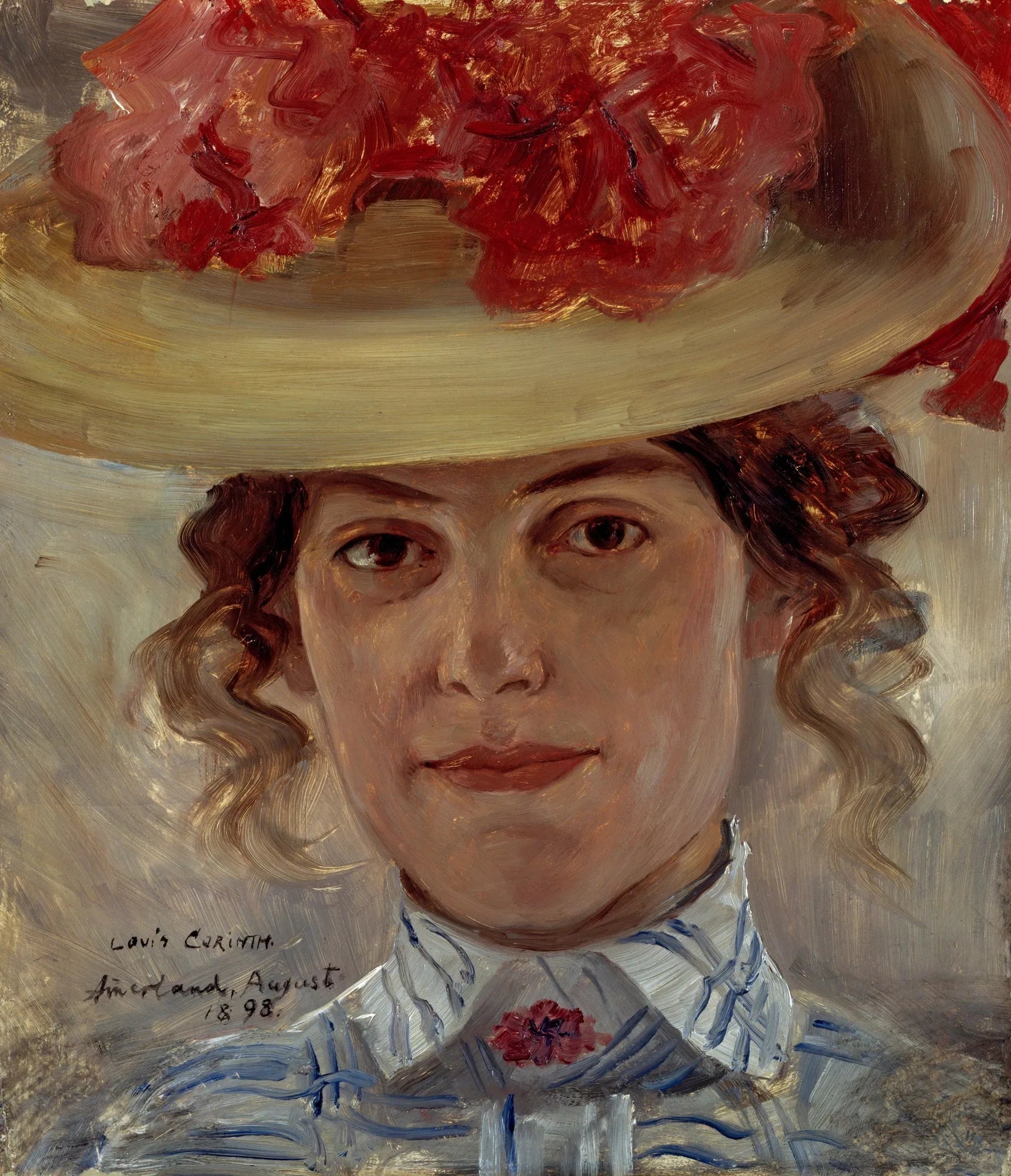 Portrait d'une femme avec un chapeau - Lovis Corinth image 1 copie peinte à la main à l’huile