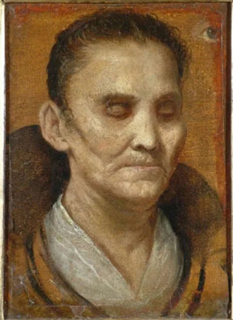 Portrait d'une femme aveugle - Annibale Carracci image 1 reproduction artisanale de tableau