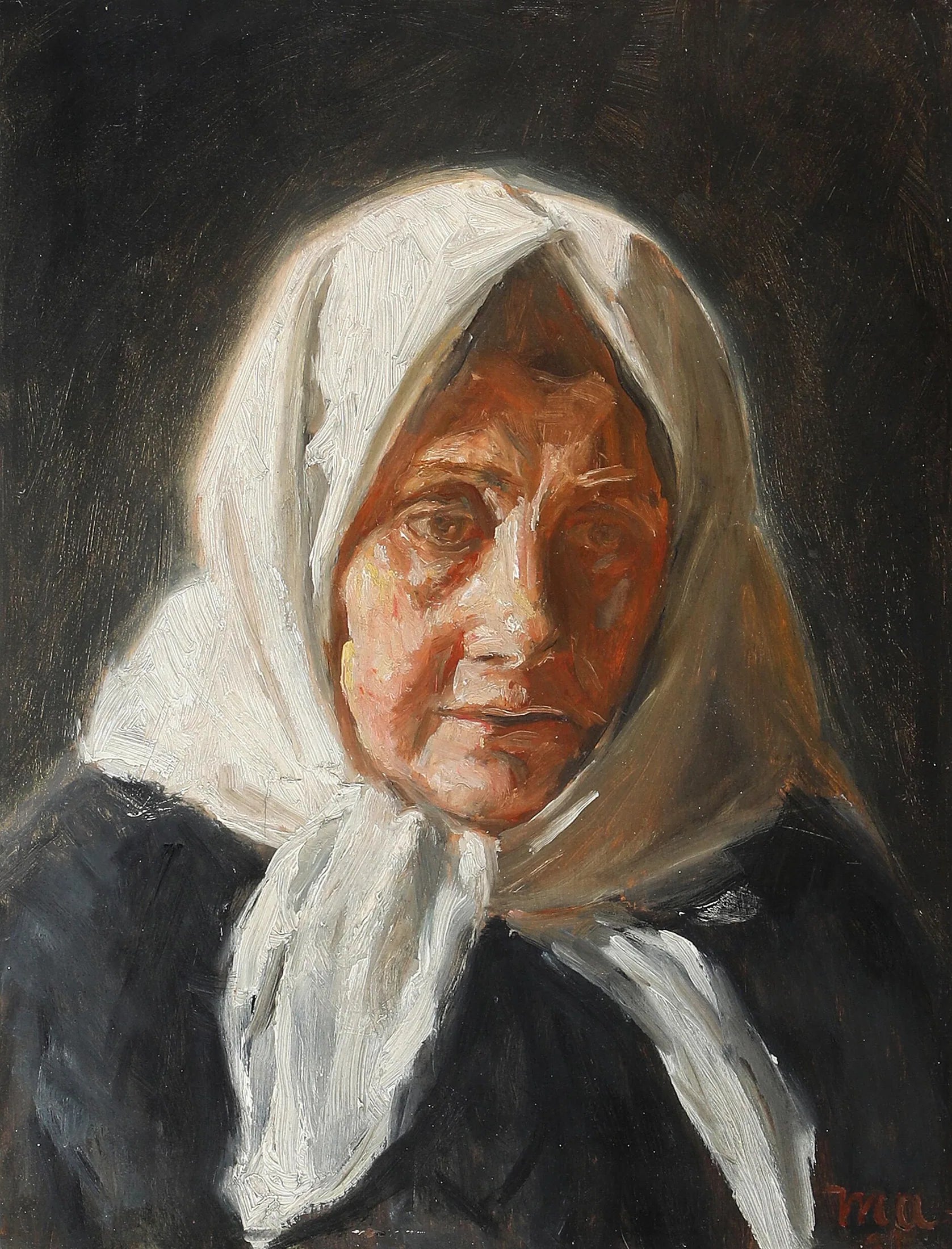 Portrait d'une femme de pêcheur. - Michael Peter Ancher image 1 reproduction artisanale de tableau