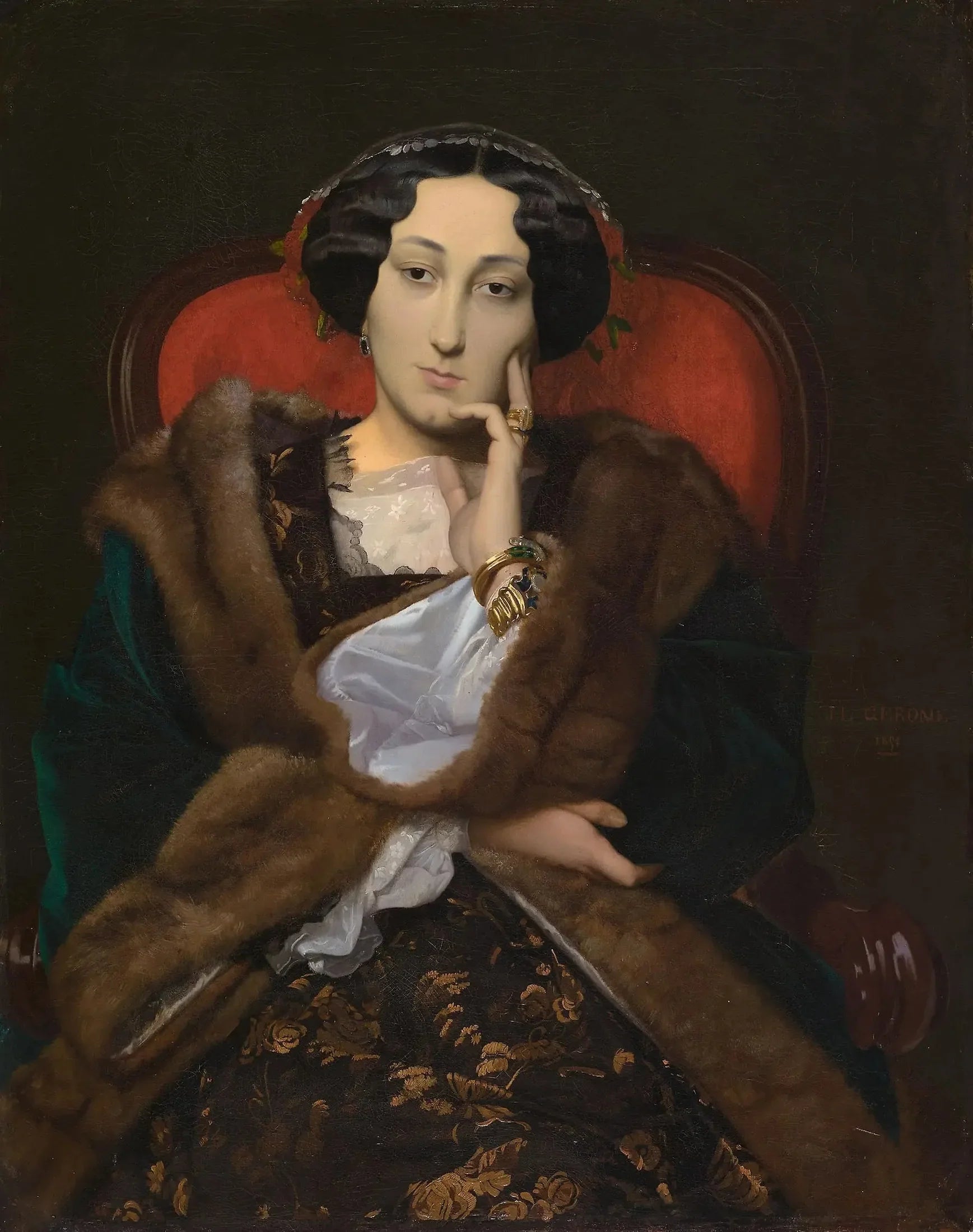 Portrait d'une femme - Jean-Léon Gérôme image 1 copie de tableau peinte à la main