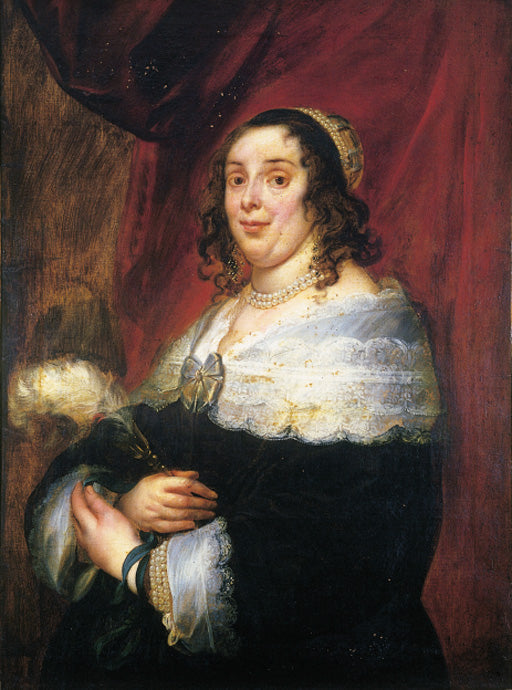 Portrait d'une femme portant un col en dentelle et un ruban - Jacob Jordaens