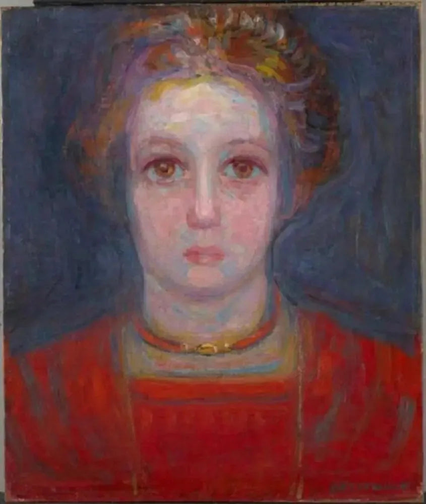 Portrait d'une fille en rouge - Piet Mondrian image 1 copie de tableau peinte à la main