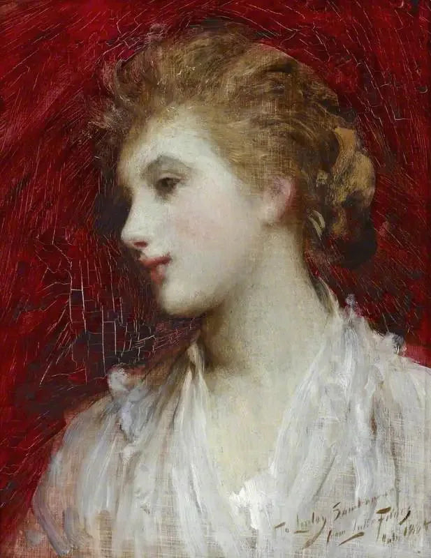 Portrait d'une fille - Luke Fildes image 1 tableau peint à l’huile sur toile