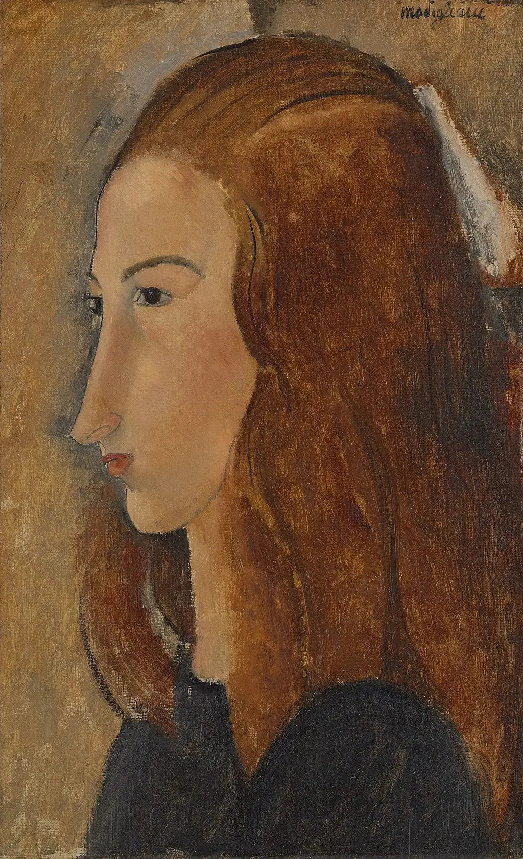 Portrait d'une jeune femme - Amedeo Modigliani image 1 copie de tableau peinte à la main