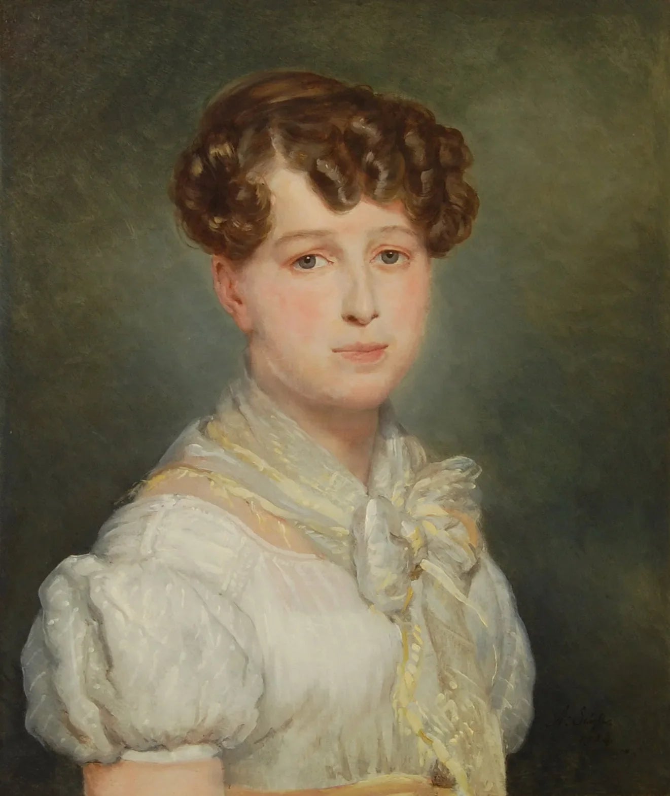Portrait d'une jeune femme - Ary Scheffer image 1 reproduction artisanale de tableau