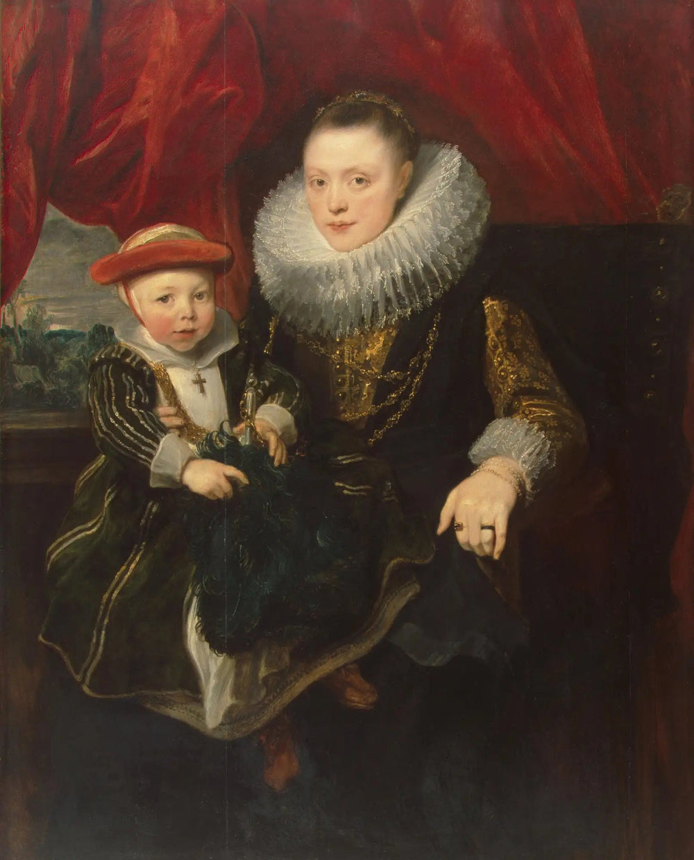 Portrait d'une jeune femme avec un enfant - Antoine van Dyck image 1 reproduction réalisée par Alpha Reproduction