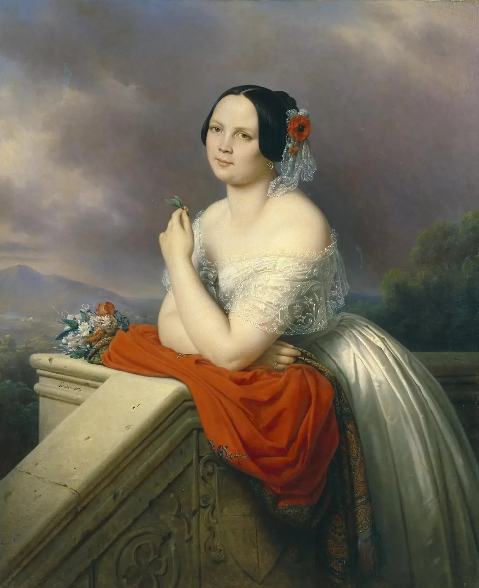 Portrait d'une jeune femme - Charles de Steuben image 1 copie peinte à la main à l’huile