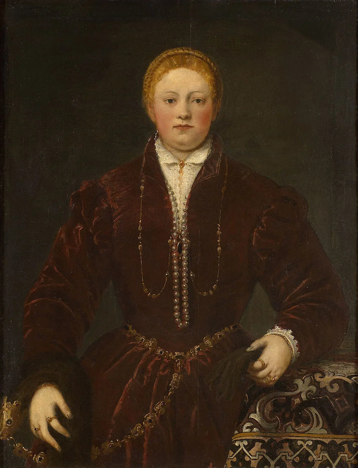 Portrait d'une jeune femme - Jacopo Tintoretto image 1 reproduction artisanale de tableau