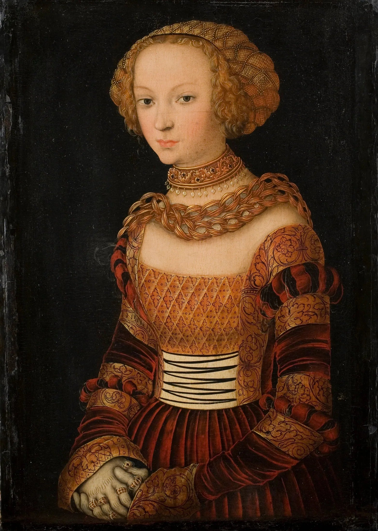 Portrait d'une jeune femme. Princesse Émilie de Saxe ? - Lucas Cranach the Elder image 1 reproduction réalisée par Alpha Reproduction