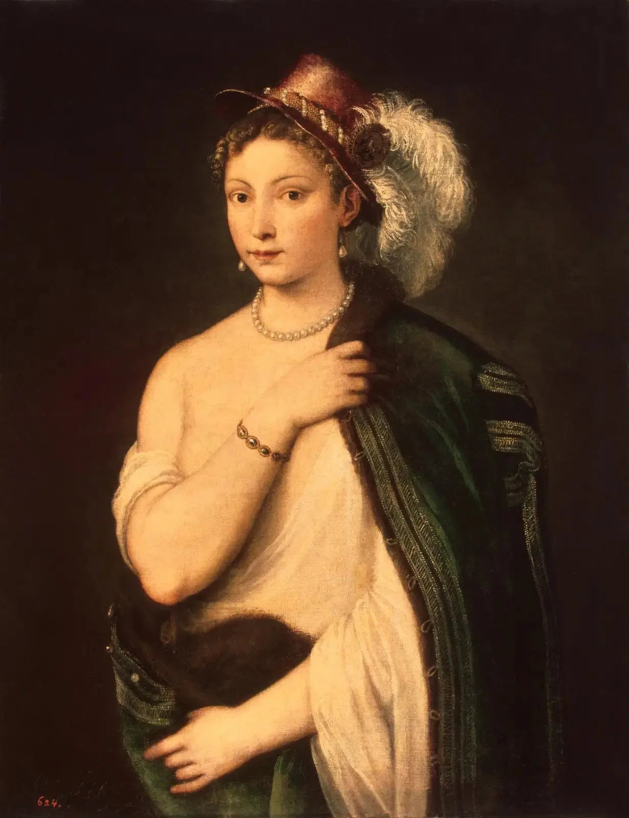 Portrait d'une jeune femme - Titian image 1 copie peinte à la main à l’huile