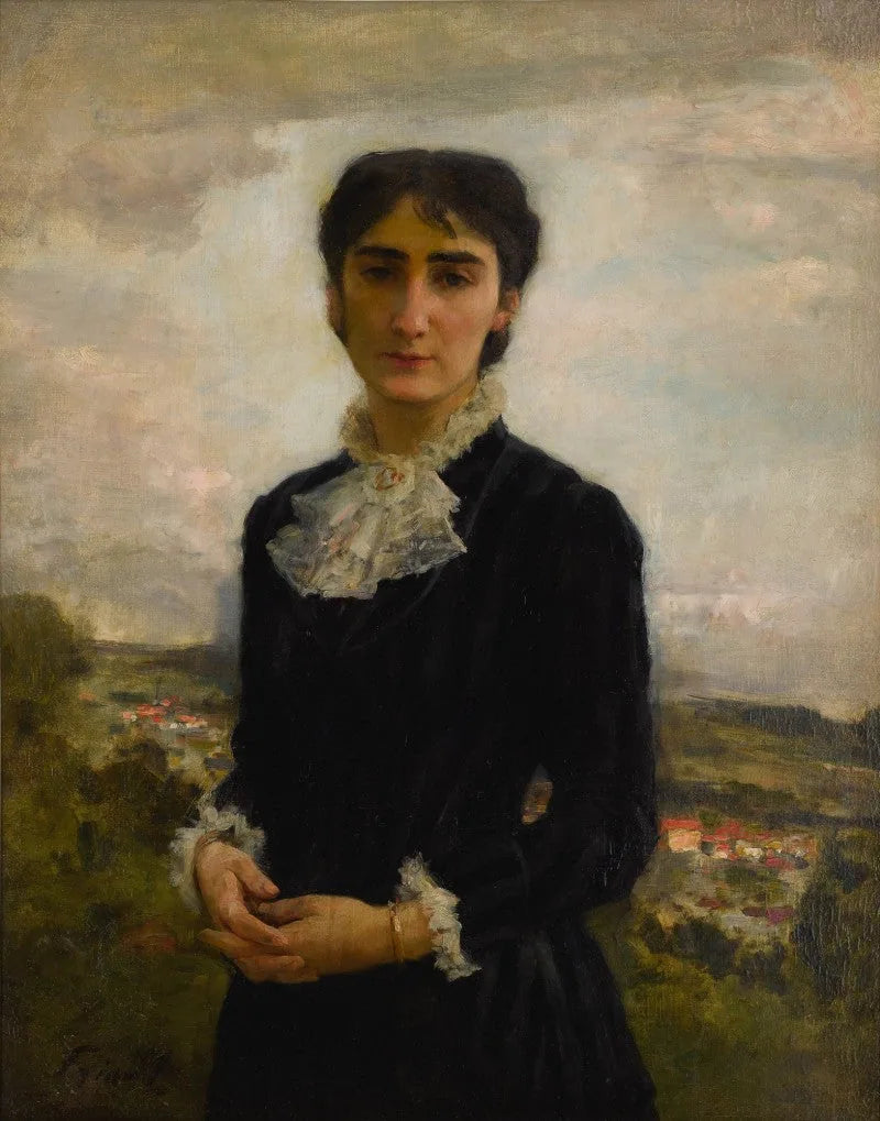 Portrait d'une jeune fille - Émile Friant image 1 reproduction de peinture à l’huile