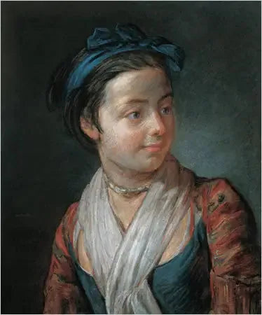 Portrait d'une jeune fille - Jean Siméon Chardin image 1 copie de tableau peinte à la main
