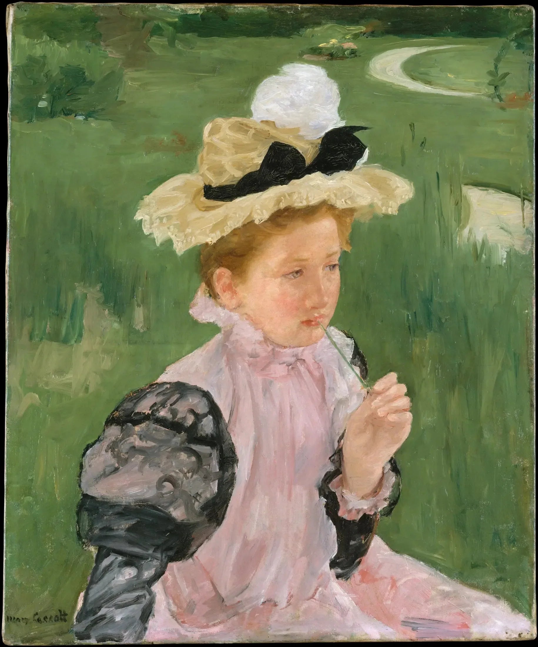 Portrait d'une jeune fille - Mary Cassatt image 1 copie peinte à la main à l’huile