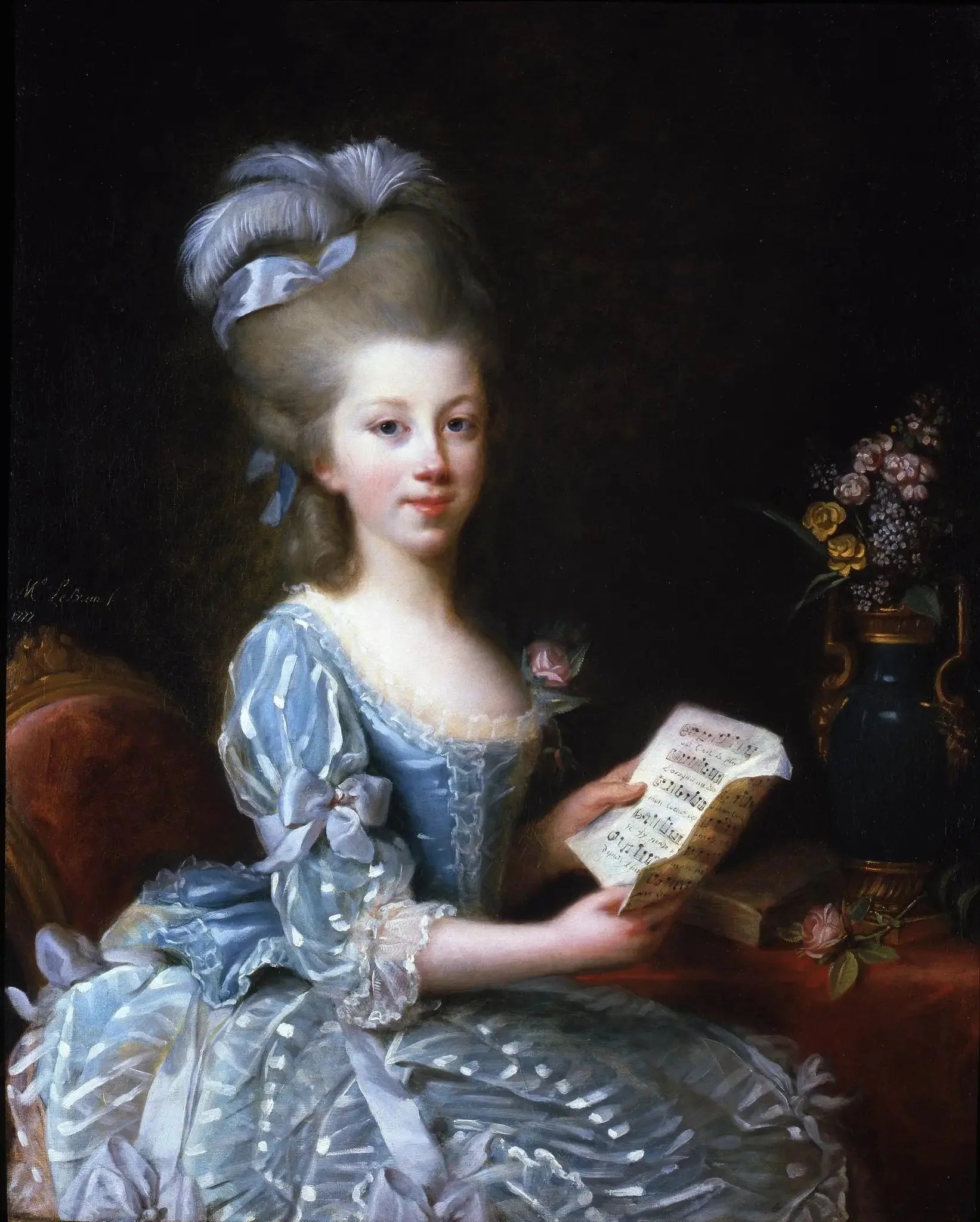 Portrait d'une jeune musicienne - Élisabeth Vigée Le Brun image 1 copie de tableau peinte à la main