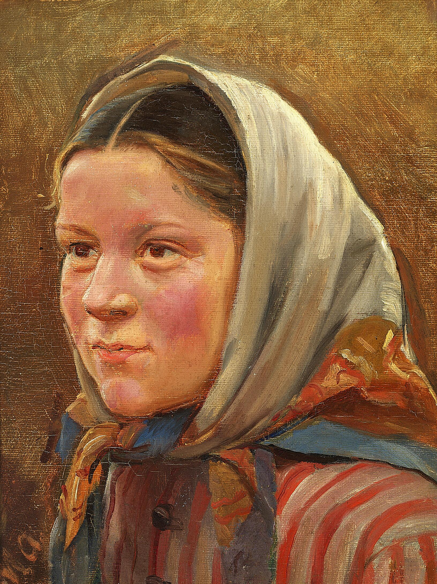 Portrait d'une jeune pêcheuse. - Michael Peter Ancher