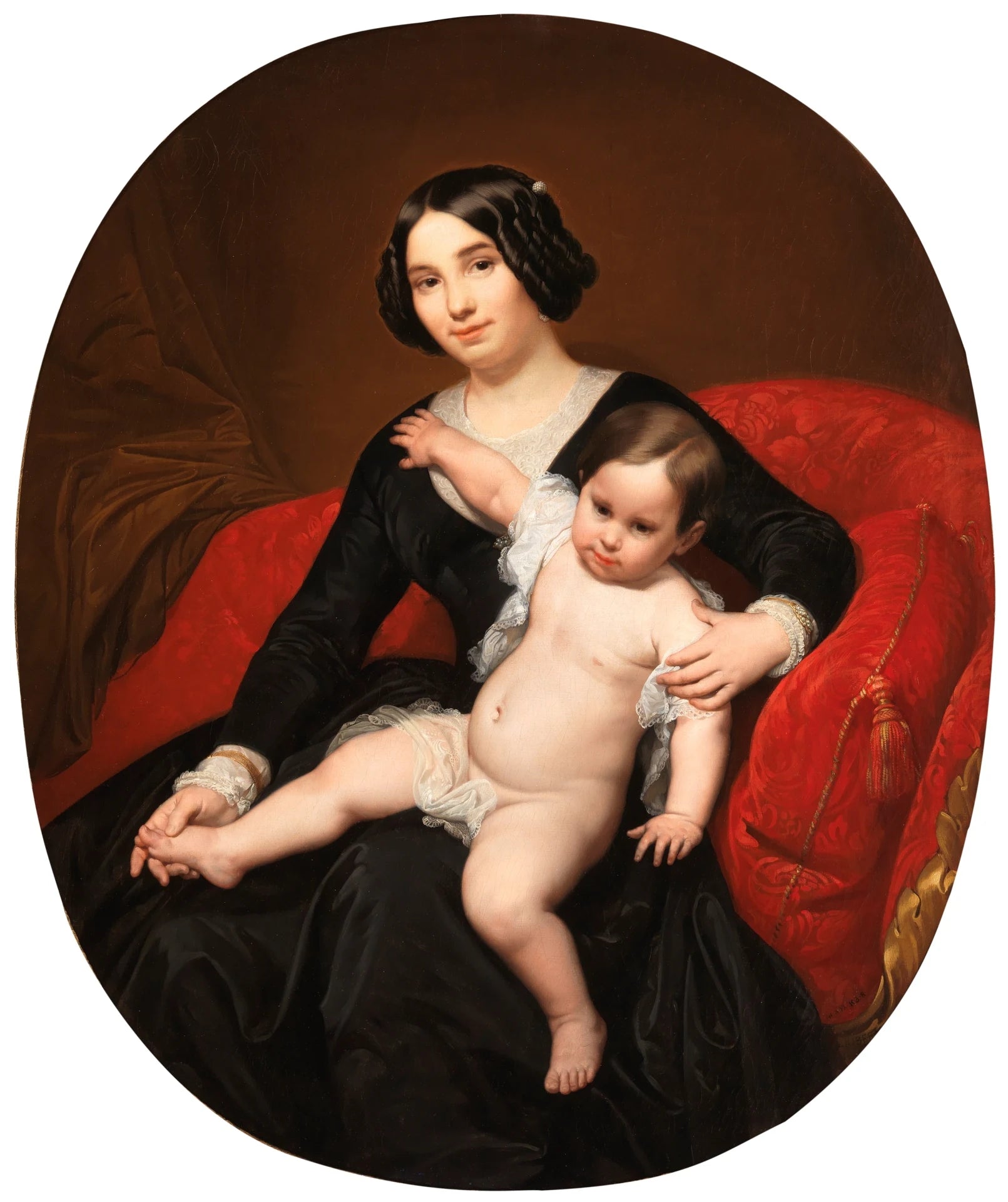 Portrait d'une dame avec son fils - Carlos Luis de Ribera y Fieve