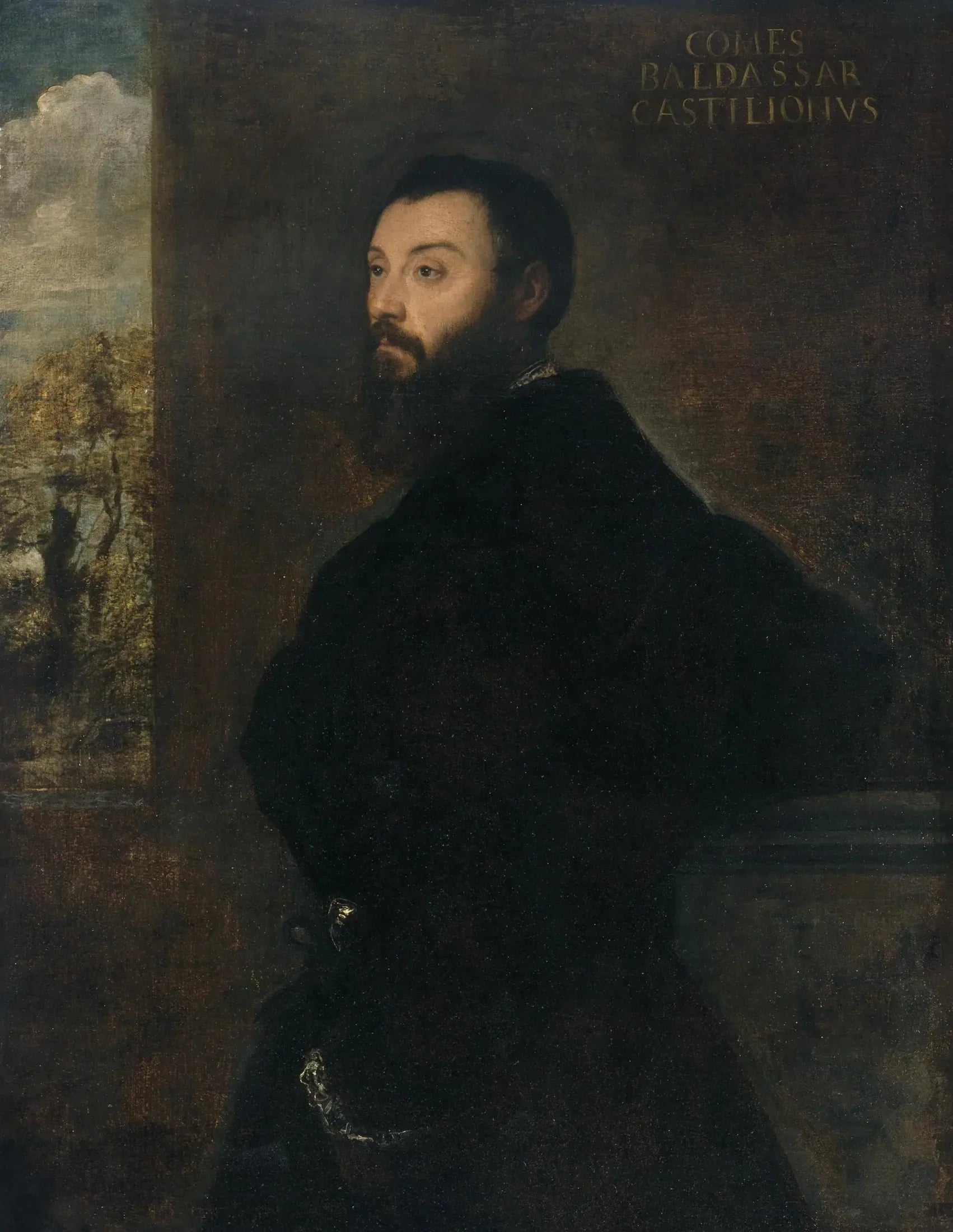 Portrait de Baldassare Castiglione - Titian image 1 tableau peint à l’huile sur toile