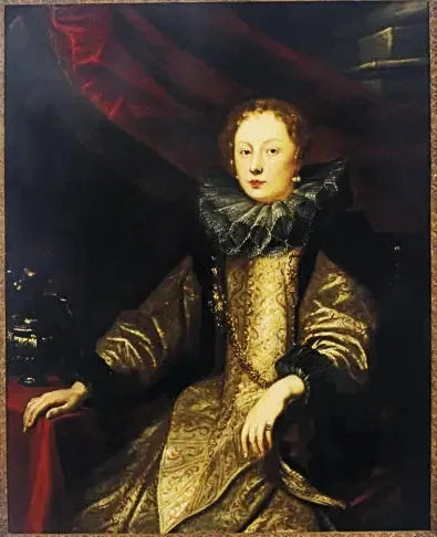 Portrait de Battina Balbi, épouse de Marcello Durazzo (1593-1632) - Antoine van Dyck image 1 copie de tableau peinte à la main