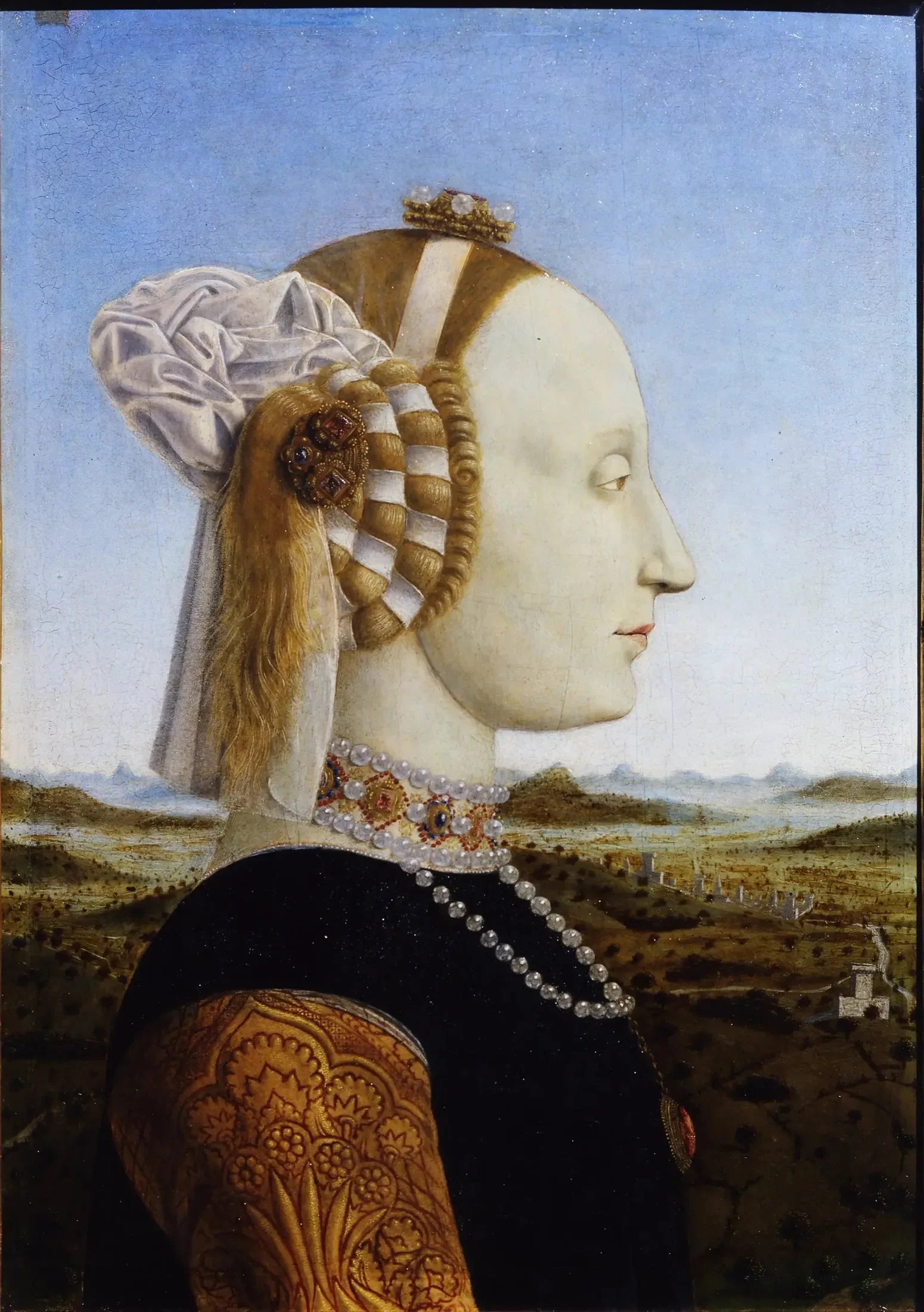 Portrait de Battista Sforza - Piero della Francesca image 1 copie peinte à la main à l’huile