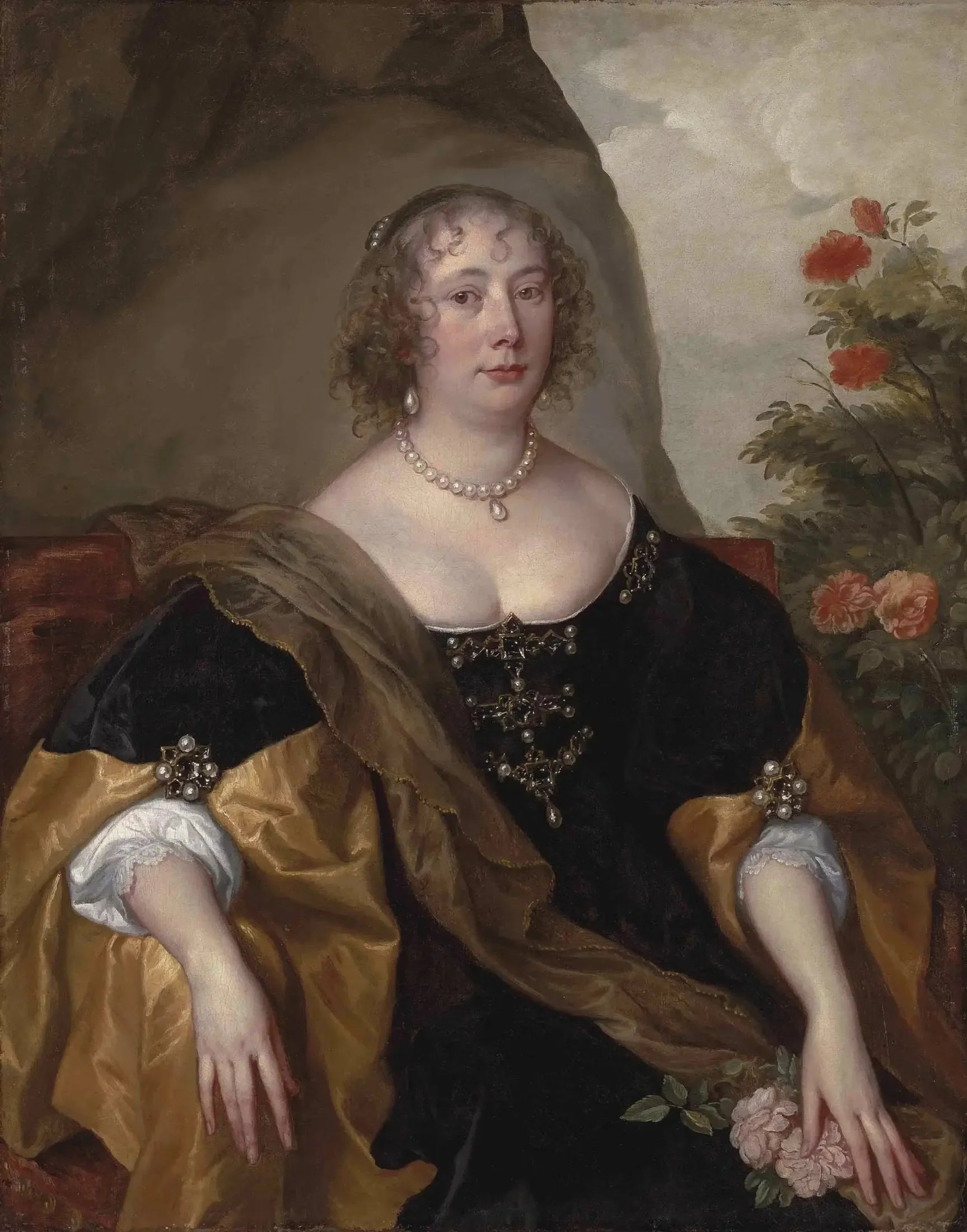 Portrait de Béatrice, comtesse d'Oxford - Antoine van Dyck image 1 copie peinte à la main à l’huile