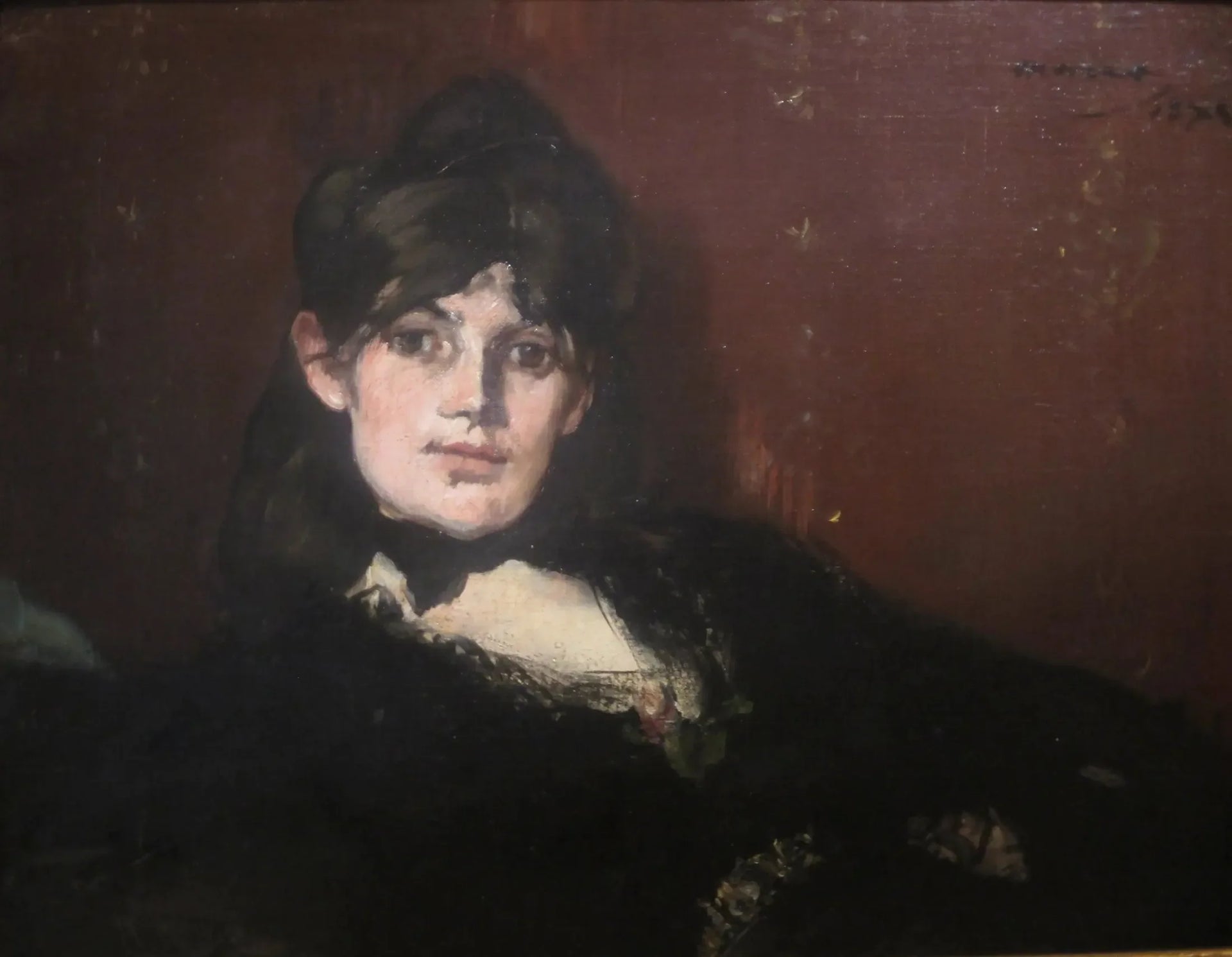 Portrait de Berthe Morisot étendue - Édouard Manet image 1 copie peinte à la main à l’huile