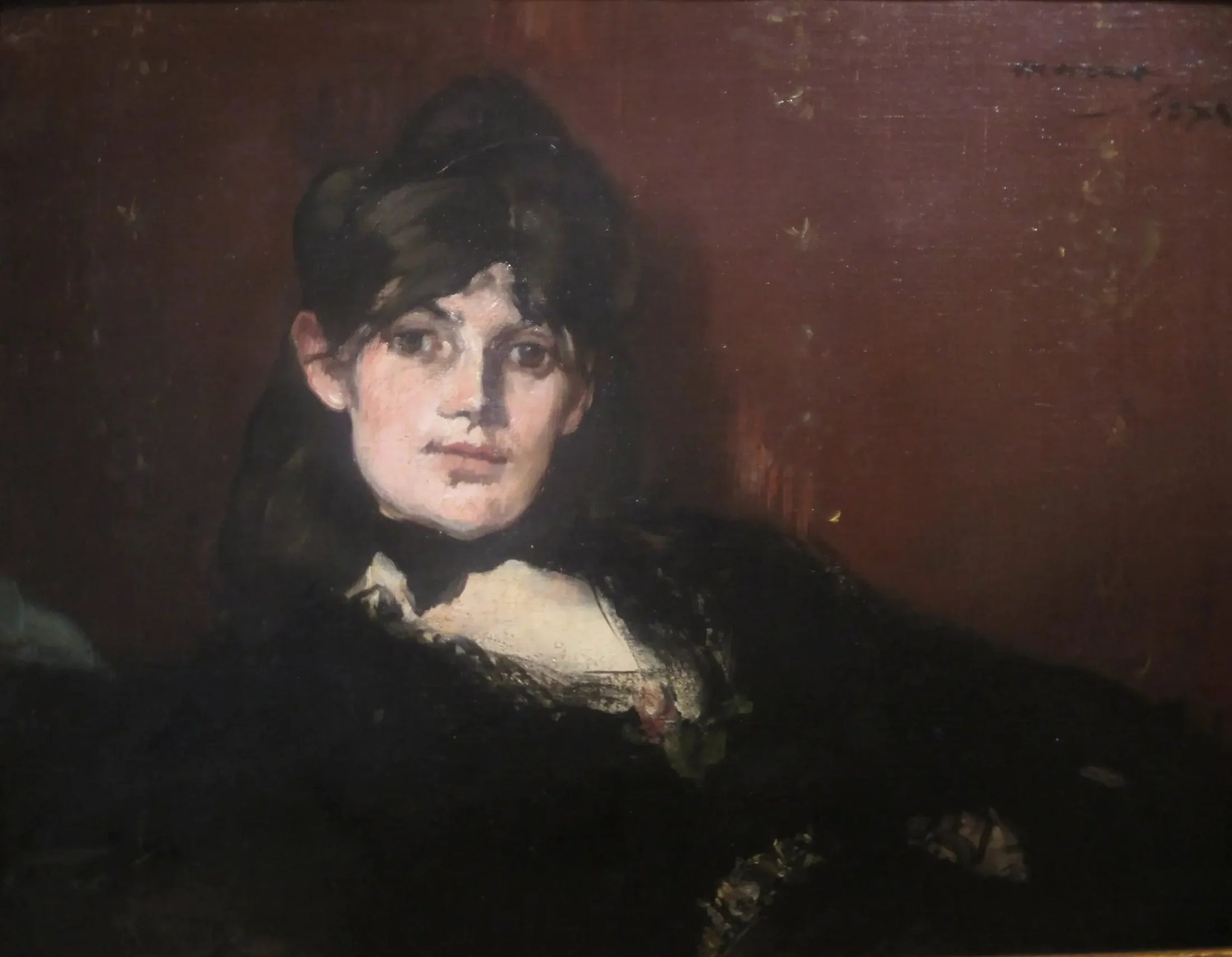 Portrait de Berthe Morisot étendue - Édouard Manet image 1 copie peinte à la main à l’huile