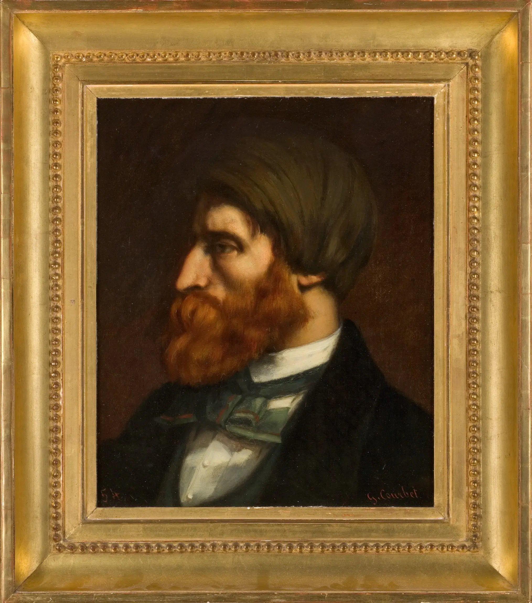 Portrait de Bruyas de profil, 1854 - Gustave Courbet image 1 copie peinte à la main à l’huile
