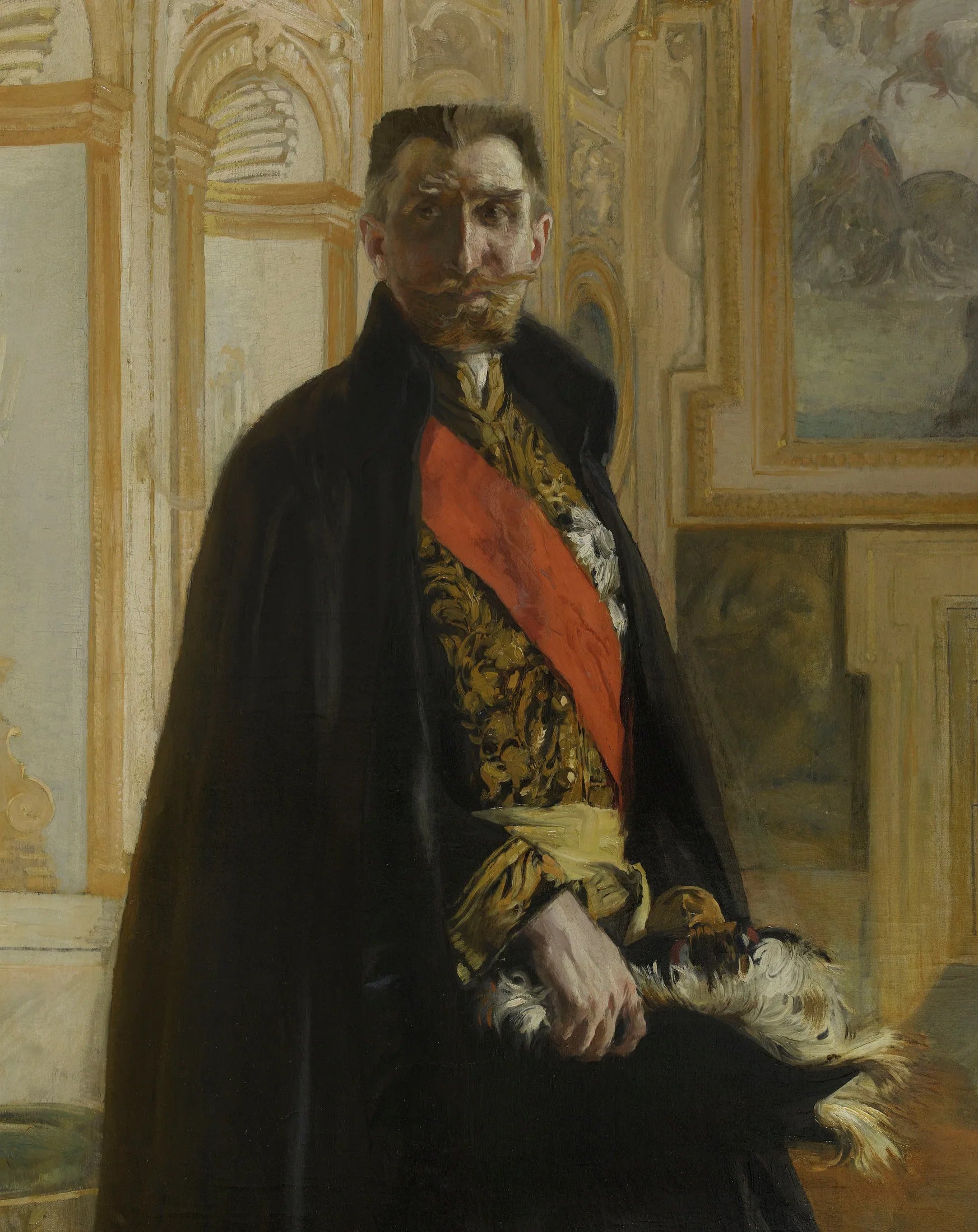 Portrait de Camille Barrère au palais Farnèse - Albert Besnard image 1 tableau peint à l’huile sur toile