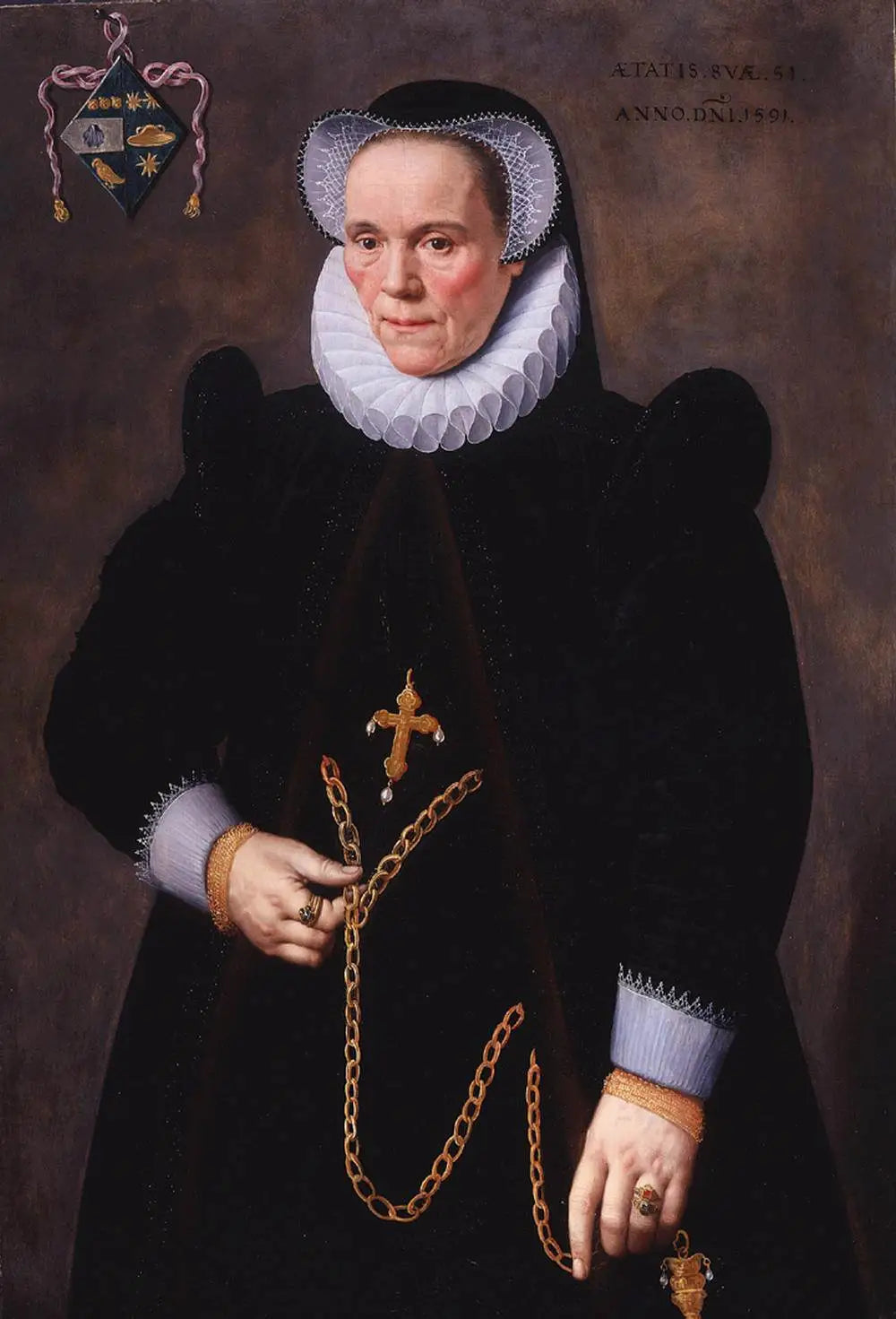 Portrait de Catherine van Damme, épouse de François de Groote - Frans Pourbus the Younger image 1 tableau peint à l’huile sur toile