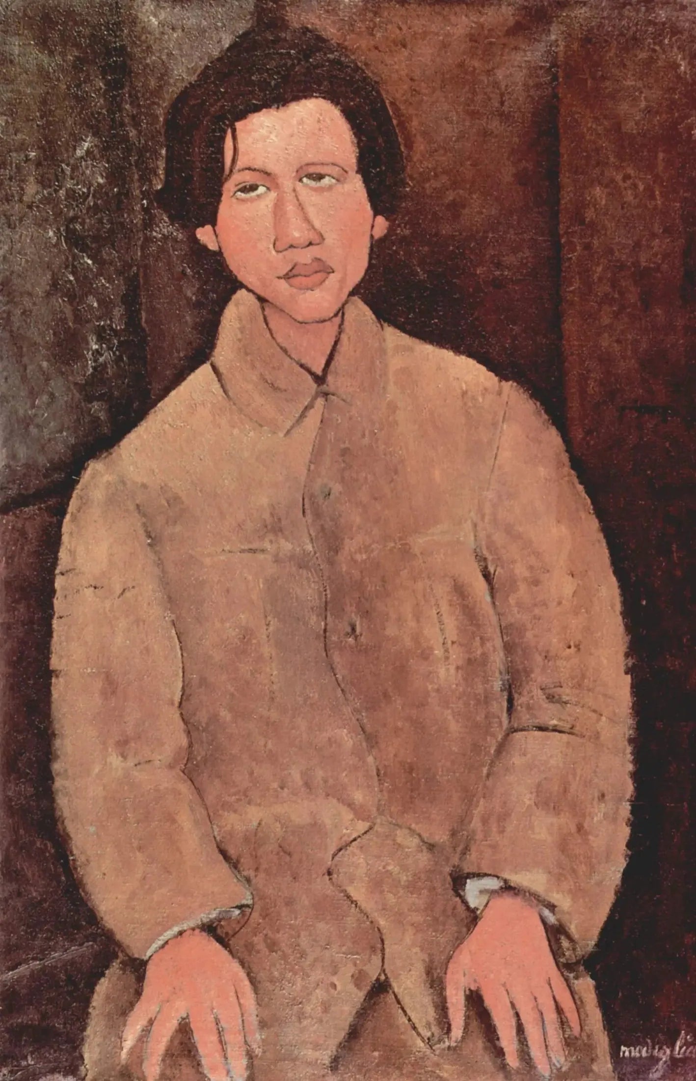 Portrait de Chaïm Soutine - Amedeo Modigliani image 1 tableau peint à l’huile sur toile