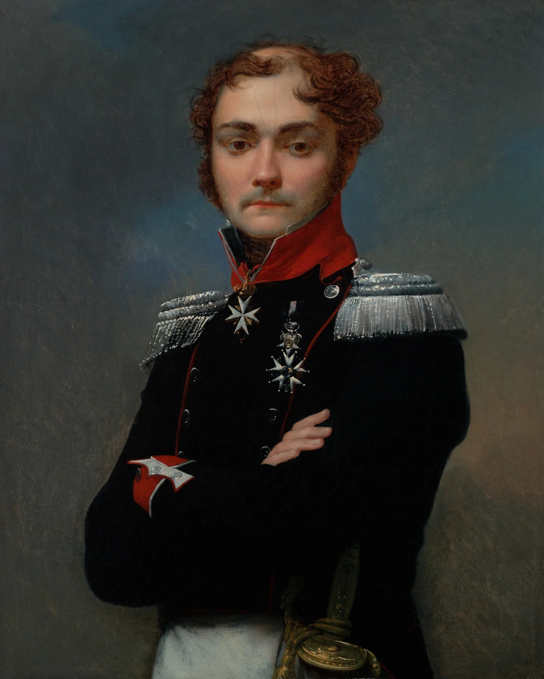 Portrait de Charles-Louis Regnault, officier des guerres napoléoniennes - Jean-Baptiste Regnault image 1 copie peinte à la main à l’huile