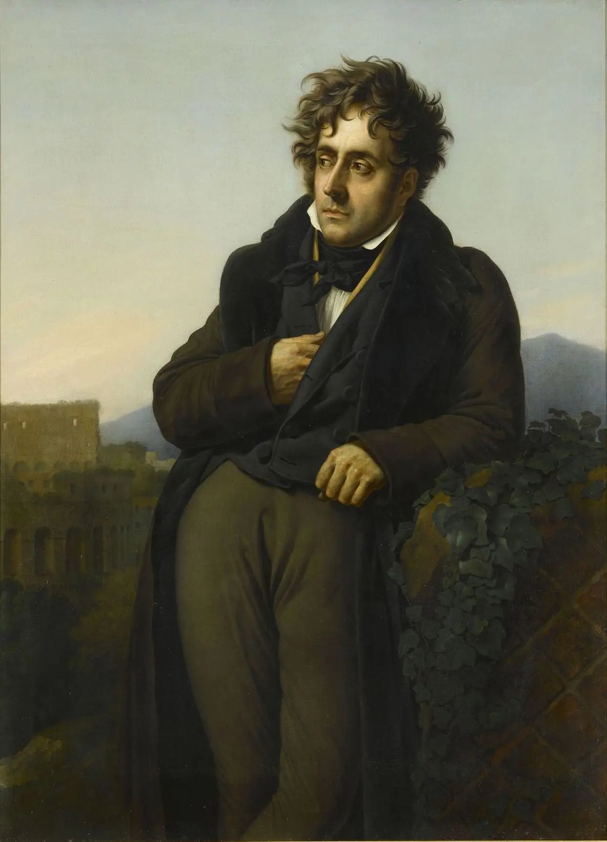 Portrait de Chateaubriand méditant sur les ruines de Rome - Anne-Louis Girodet image 1 tableau peint à l’huile sur toile