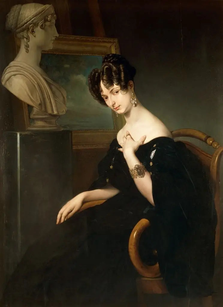 Portrait de Christine Trivulce de Belgiojoso - Francesco Hayez image 1 copie peinte à la main à l’huile