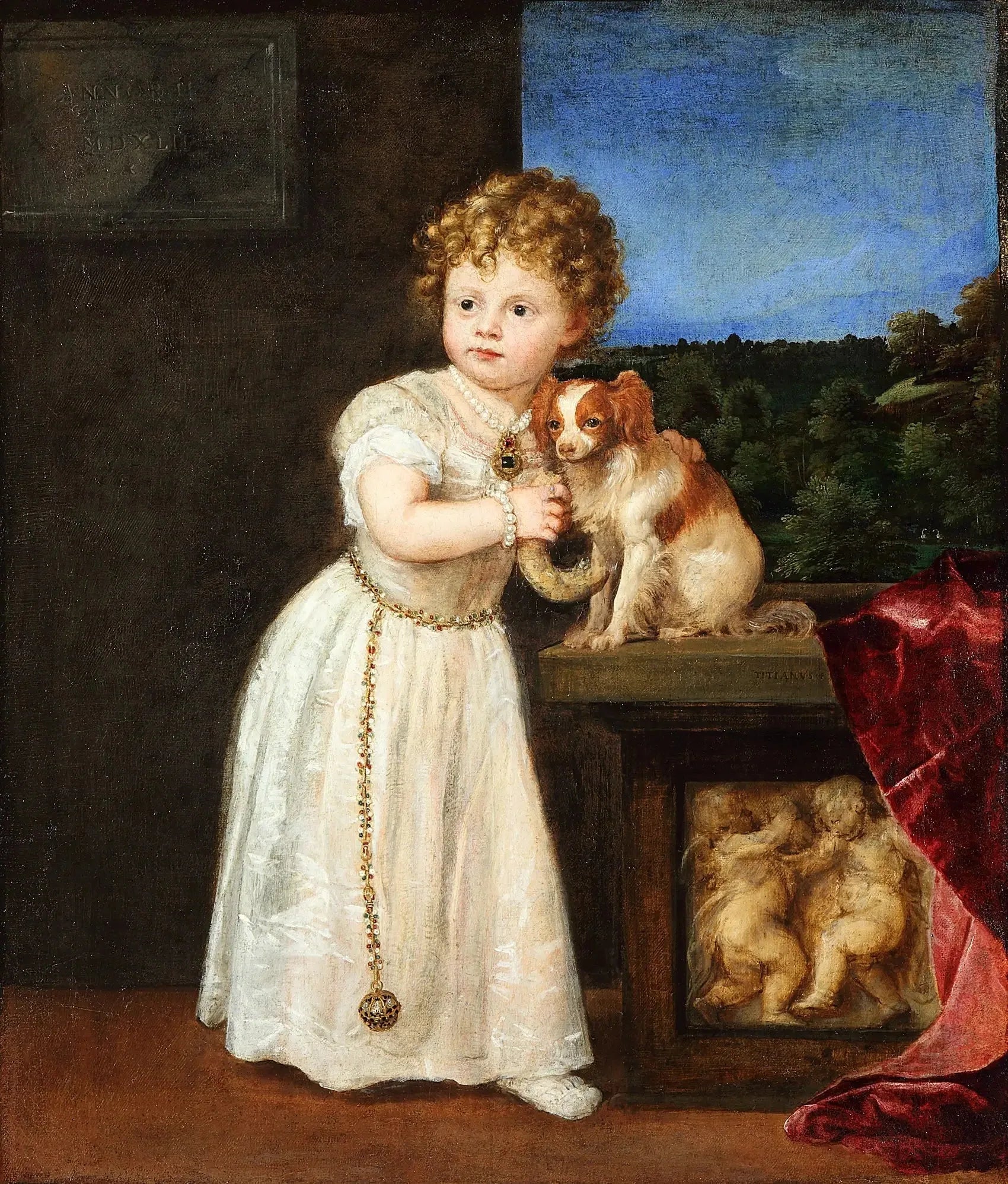 portrait de Clarissa Strozzi - Titian image 1 copie de tableau peinte à la main