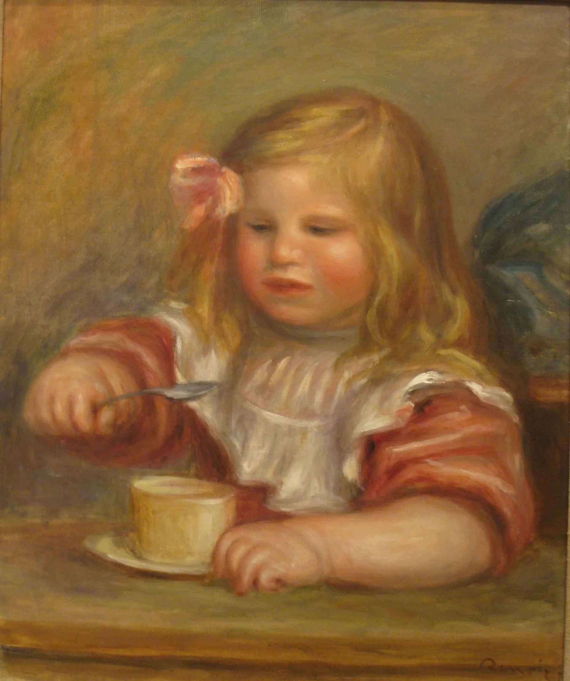 Portrait de Coco mangeant sa soupe - Pierre-Auguste Renoir image 1 copie peinte à la main à l’huile