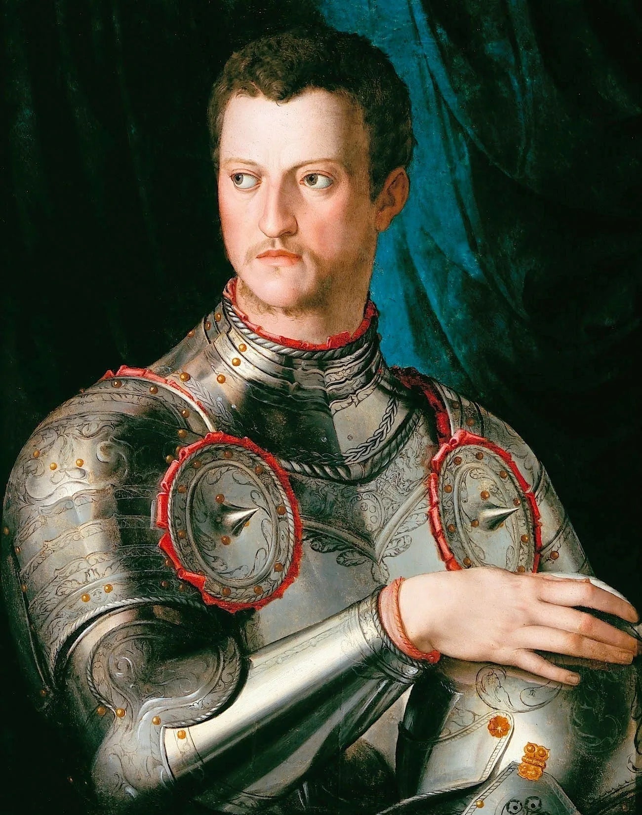 Portrait de Cosme Ier de Médicis en armure. - Bronzino image 1 copie peinte à la main à l’huile