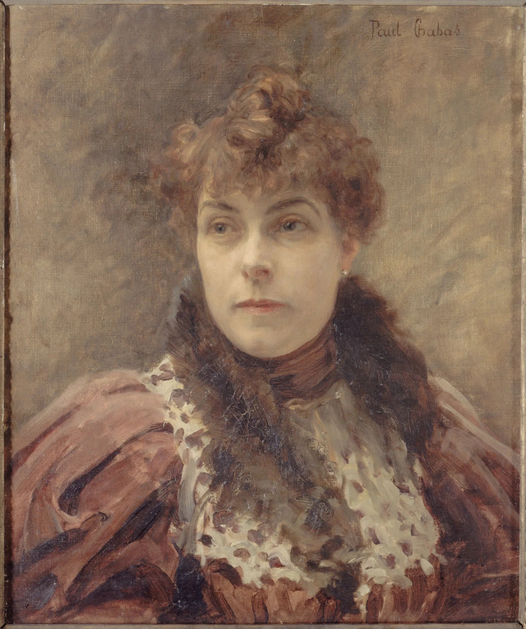 Portrait de Daniel Lesueur (Jeanne Loiseau,1860-1921, dite), femme de lettres - Paul Chabas image 1 tableau peint à l’huile sur toile