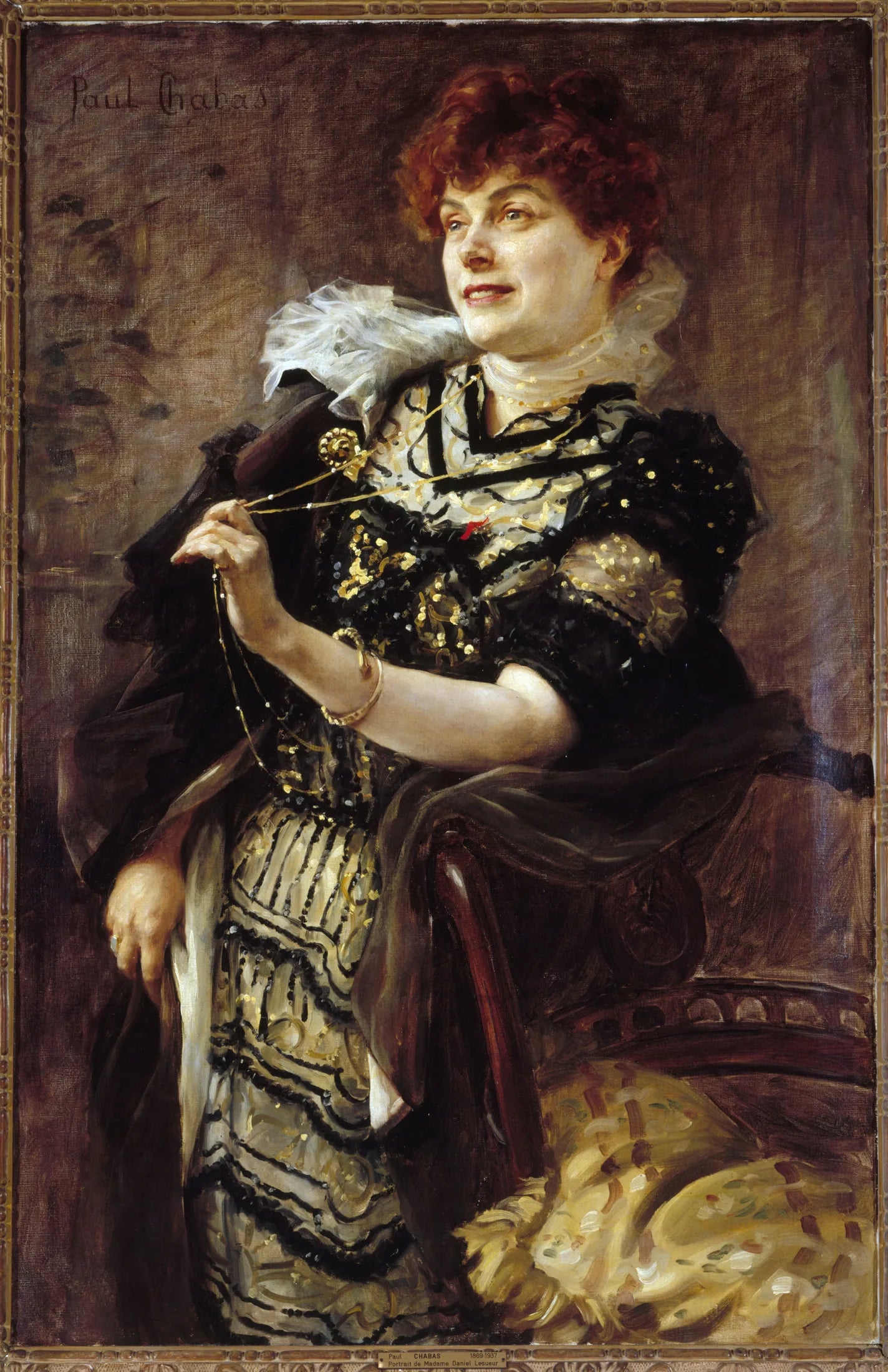 Portrait de Daniel Lesueur (Jeanne Loiseau, 1860-1921, dite), femme de lettres - Paul Chabas image 1 reproduction artisanale de tableau