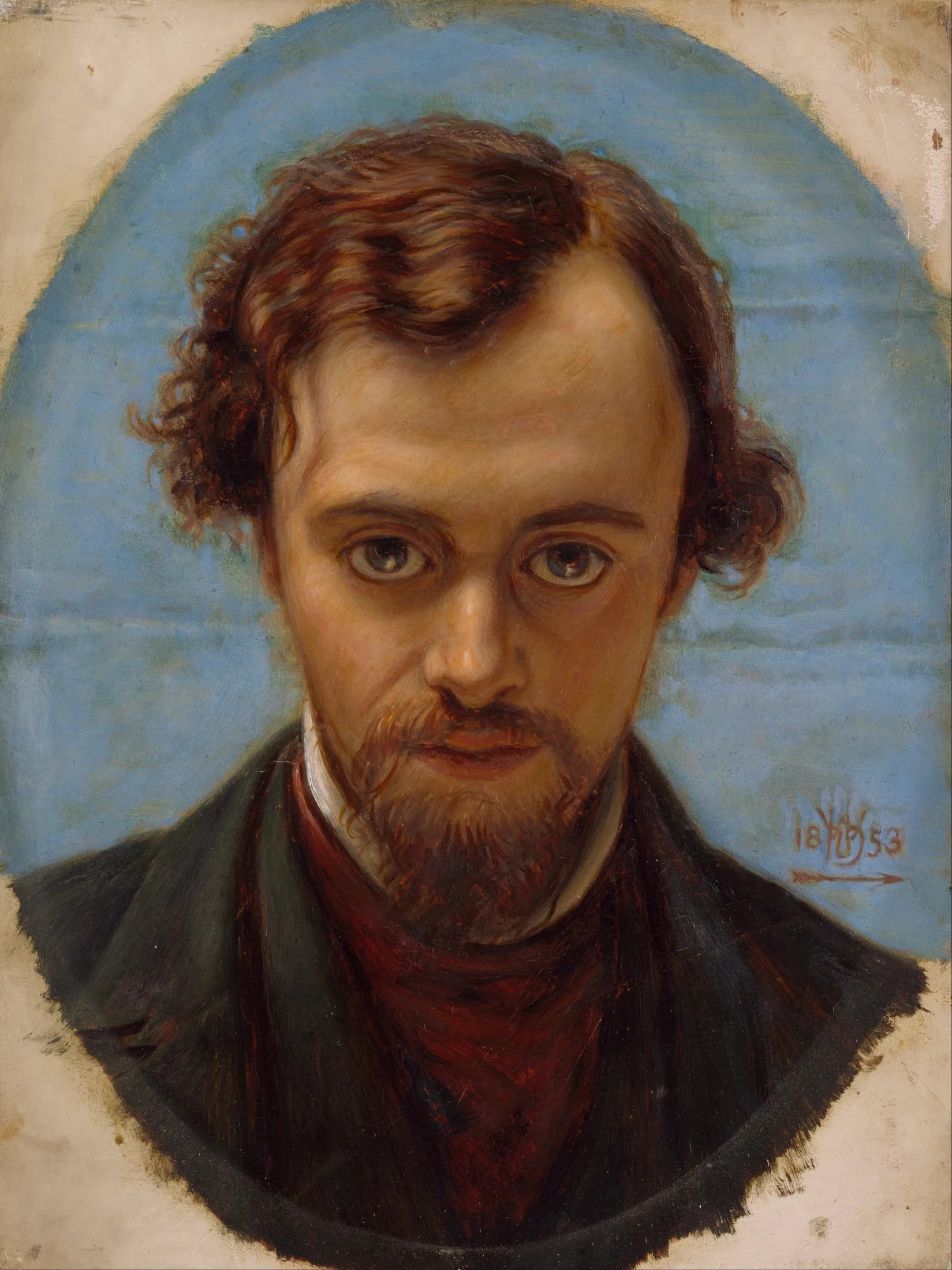 Portrait de Dante Gabriel Rossetti à l'âge de 22 ans - William Holman Hunt image 1 copie peinte à la main à l’huile