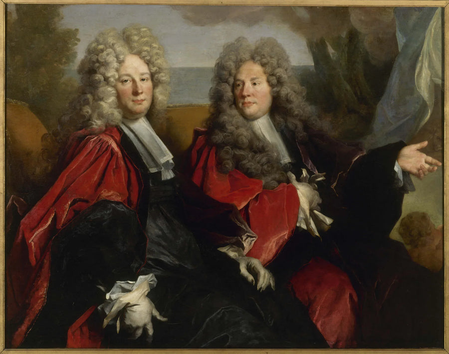 Portrait de deux échevins en fonction en 1702 : Hugues Desnotz, à droite, et un inconnu, supposé Boutet, à gauche (fragment) - Nicolas de Largillière