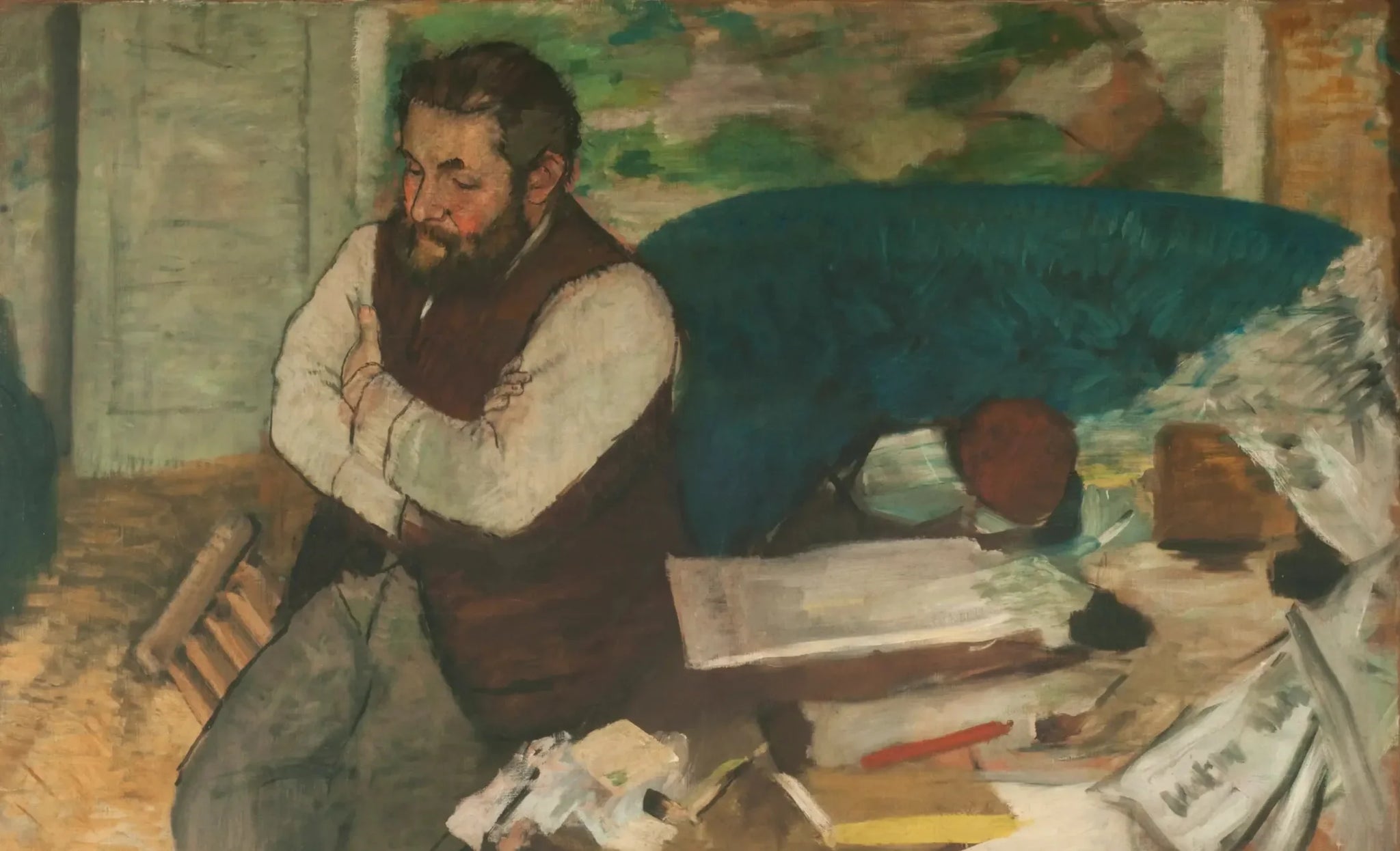 Portrait de Diego Martelli - Edgar Degas image 1 tableau peint à l’huile sur toile