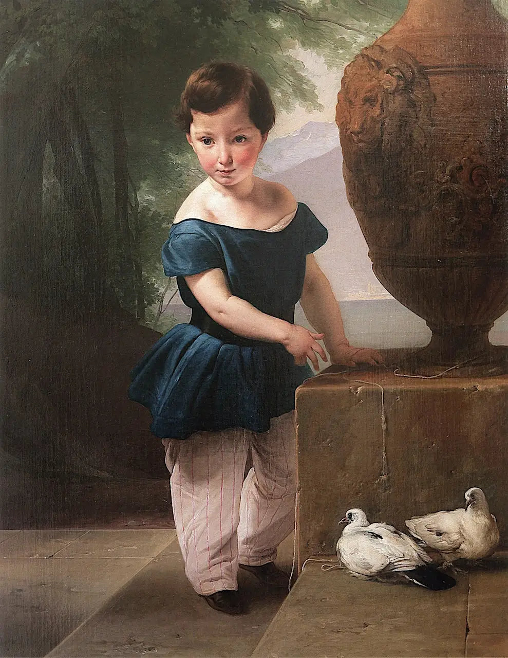 Portrait de Don Giulio Vigoni enfant - Francesco Hayez image 1 tableau peint à l’huile sur toile