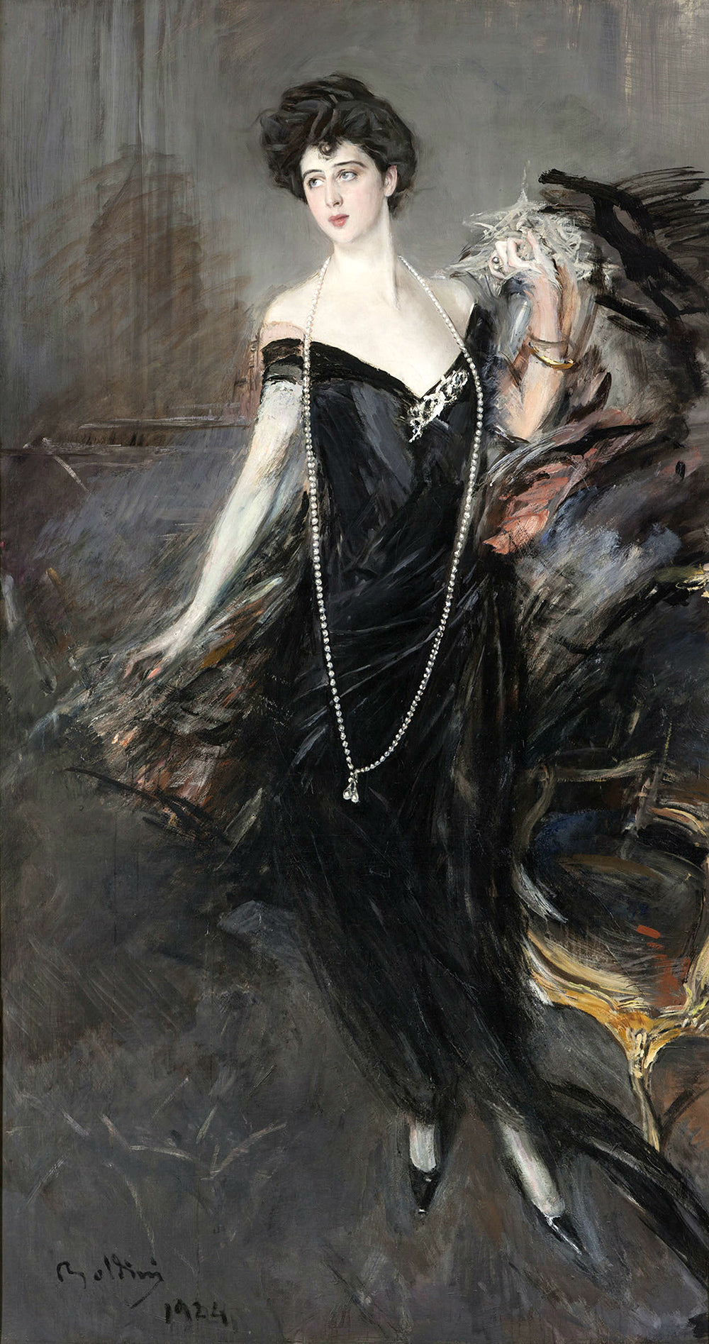 Portrait de Donna Franca Florio - Giovanni Boldini image 1 reproduction artisanale de tableau