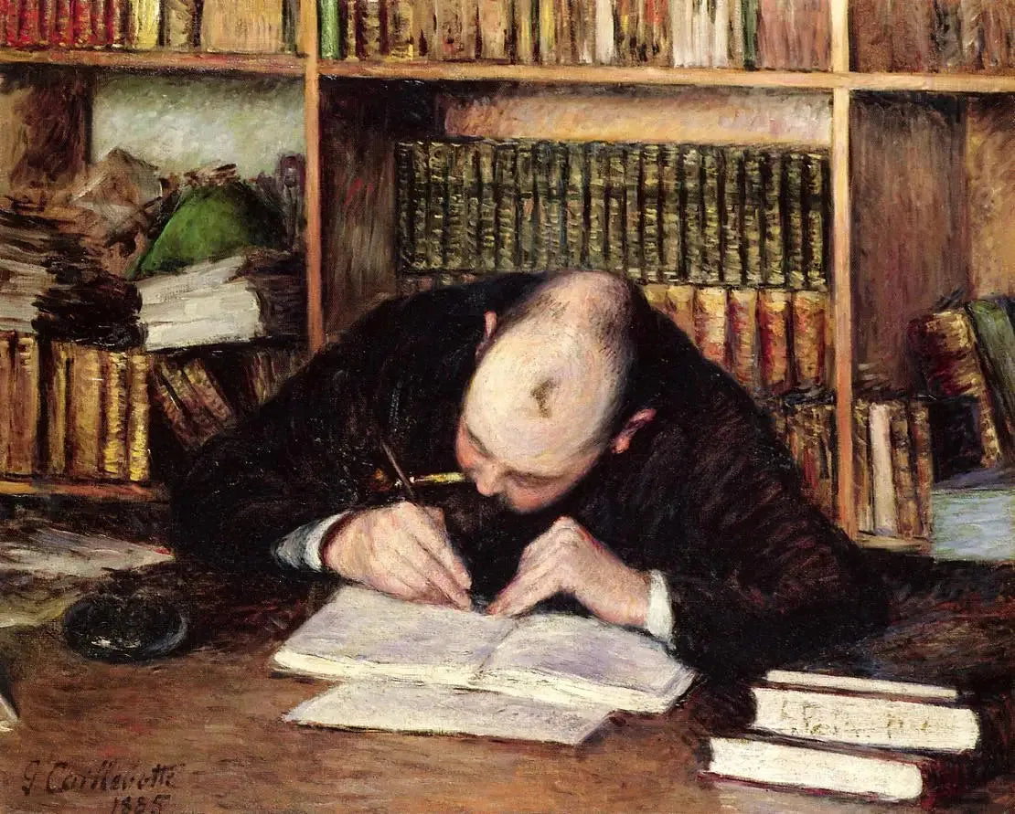Portrait de Émile-Jean Fontaine, bibliothécaire - Gustave Caillebotte image 1 copie de tableau peinte à la main