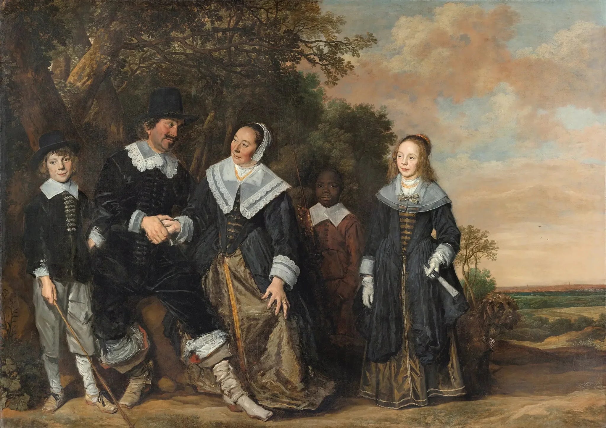 Portrait de famille dans un paysage - Frans Hals image 1 reproduction artisanale de tableau