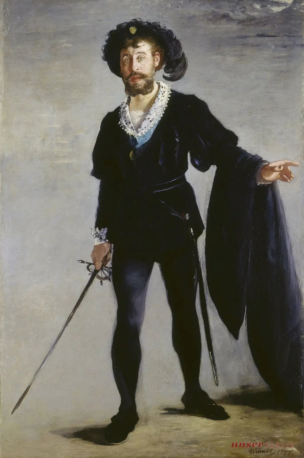 Portrait de Faure dans le rôle d'Hamlet - Édouard Manet image 1 reproduction artisanale de tableau