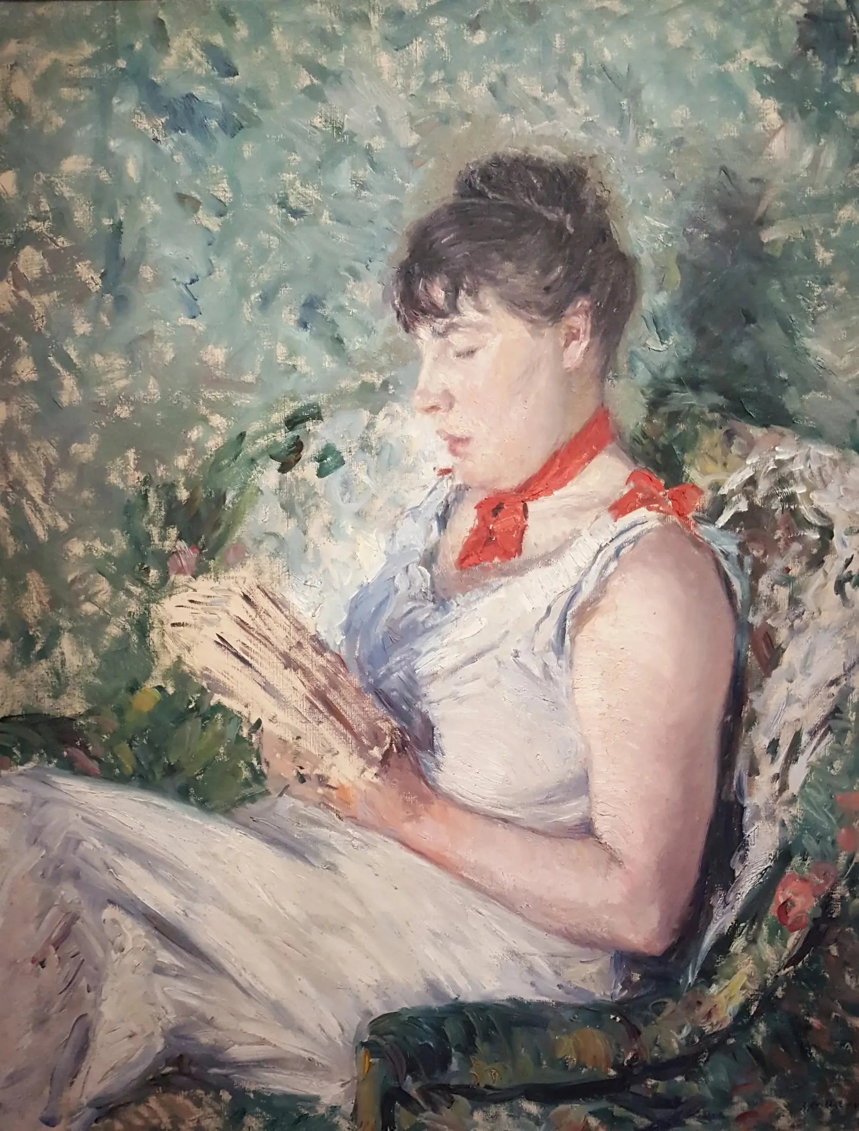 Portrait de femme assise, lisant - Gustave Caillebotte image 1 reproduction de peinture à l’huile