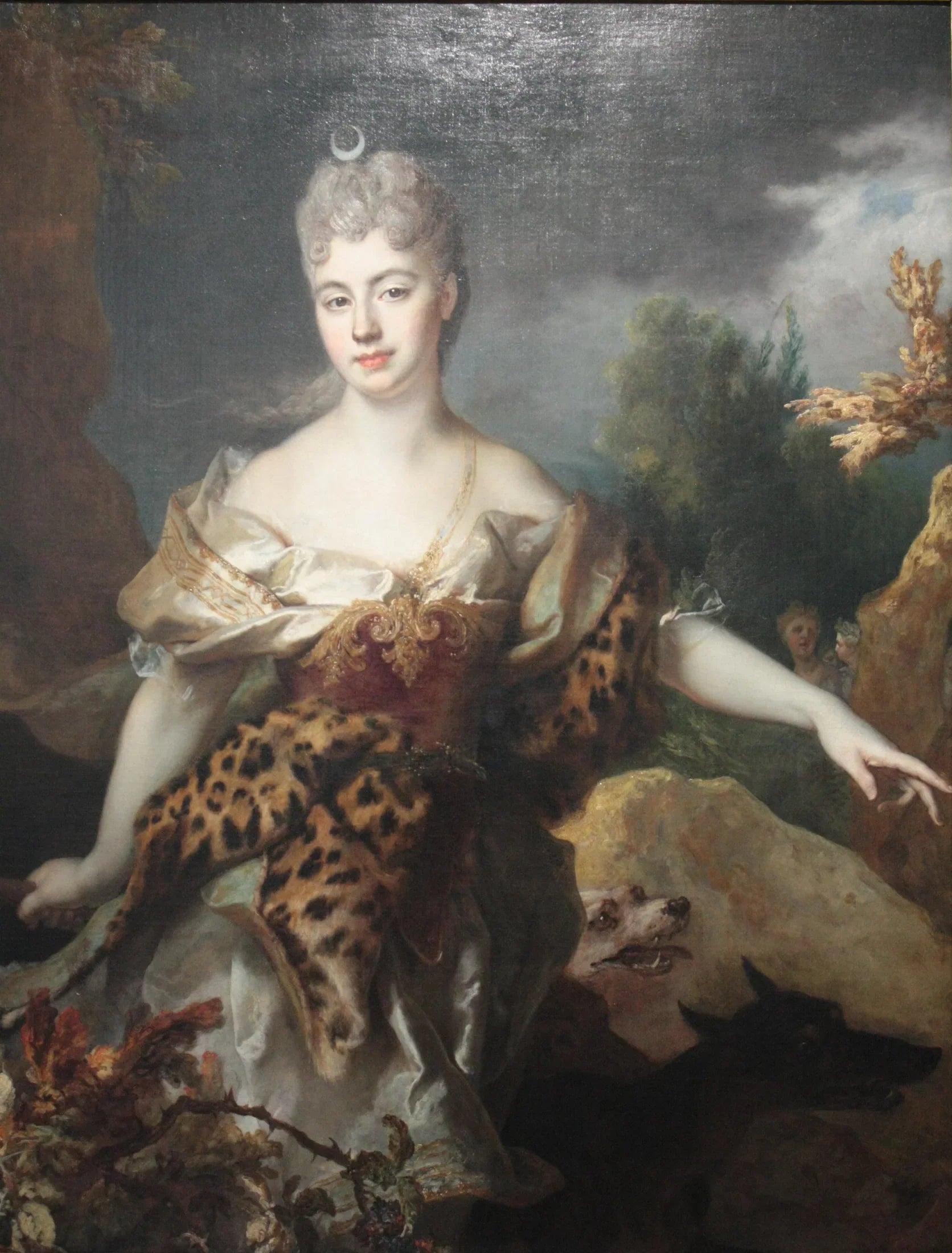 Portrait de femme en Diane - Nicolas de Largillière image 1 reproduction artisanale de tableau