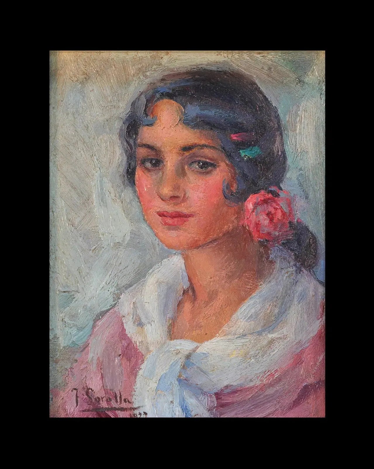 Portrait de femme - Joaquín Sorolla image 1 reproduction d’œuvre d’art à l’huile